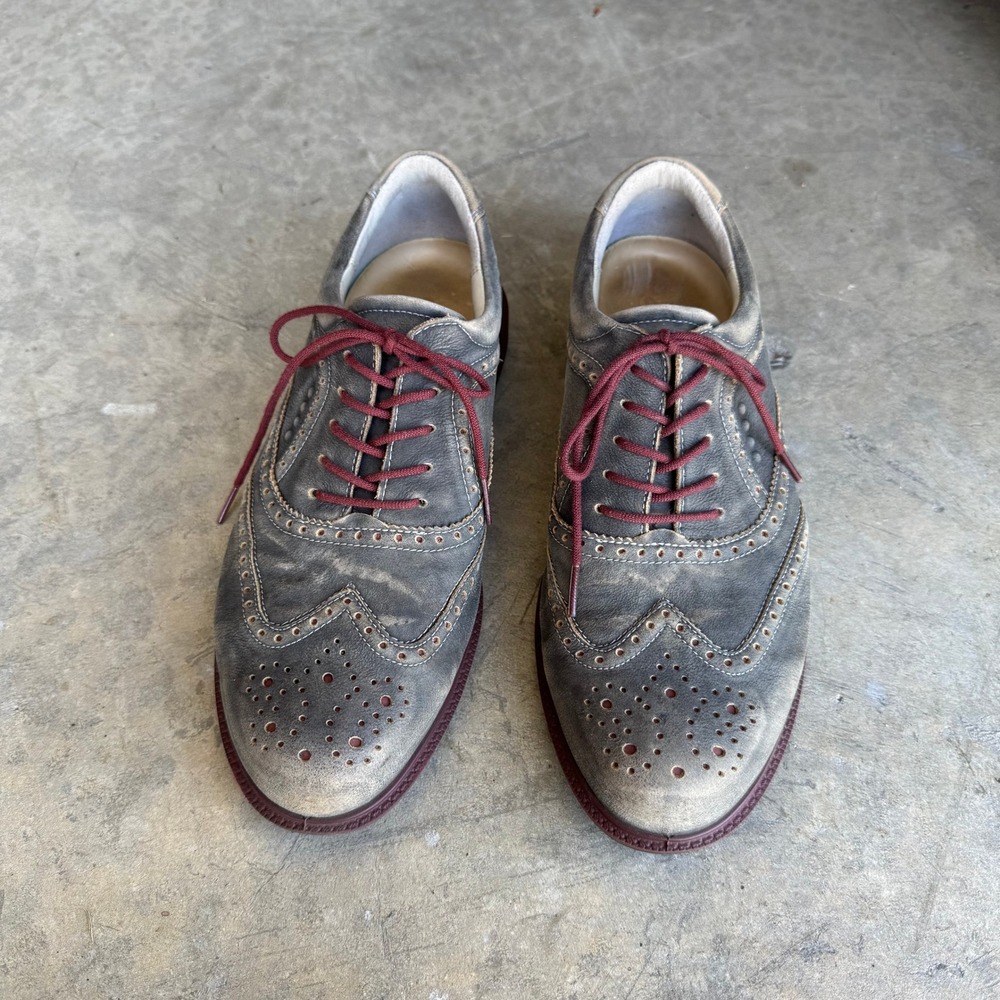 ECCO‎ Mens Wingtip Brogue Oxford Shoes Grey Size 42